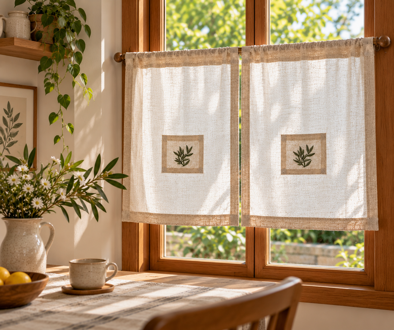 Botanical Pocket Linen Blend Curtain