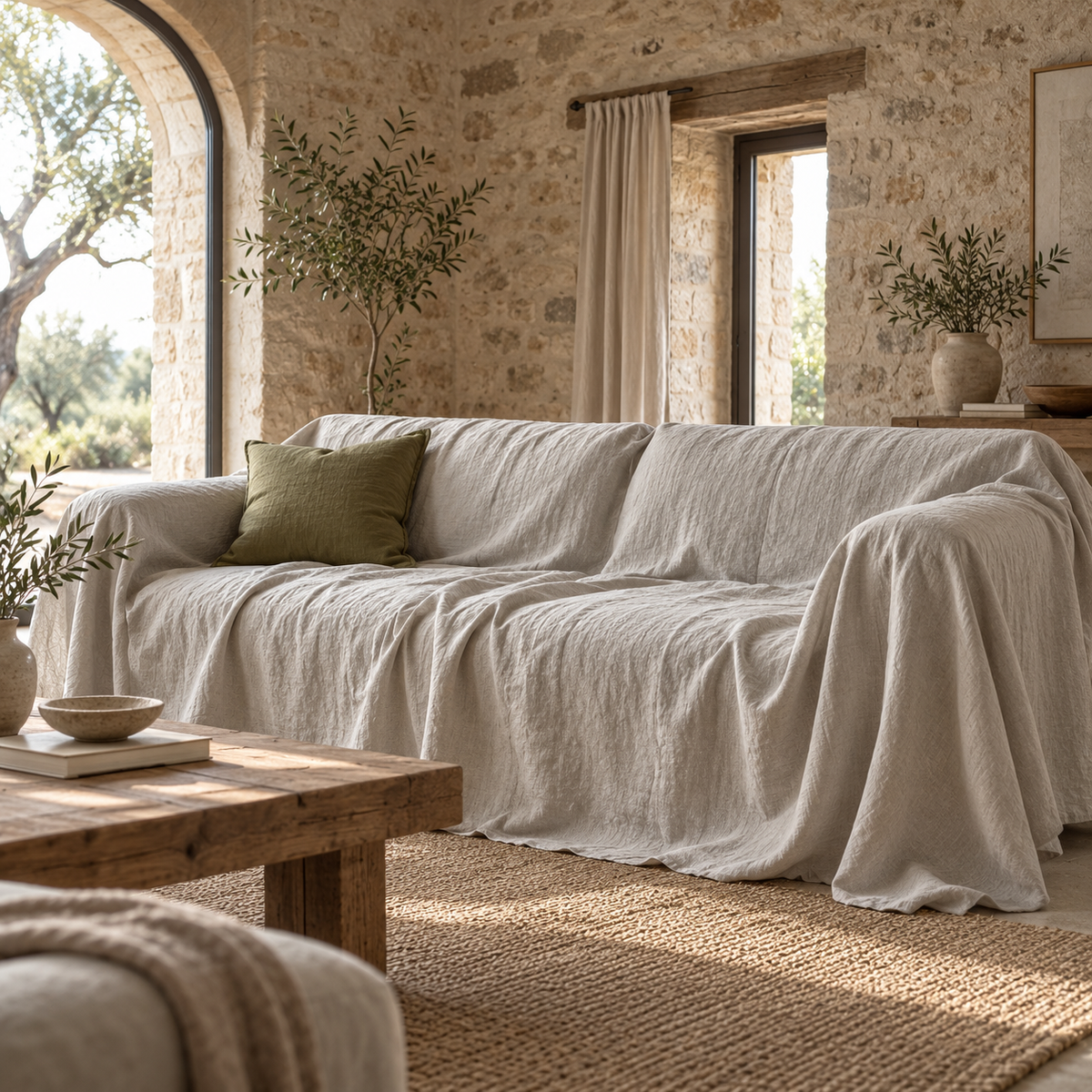 Heavyweight Linen Sofa Cover