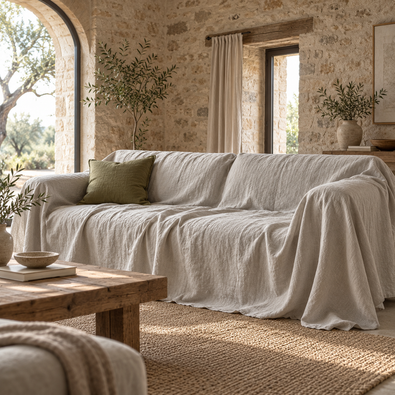 Heavyweight Linen Sofa Cover