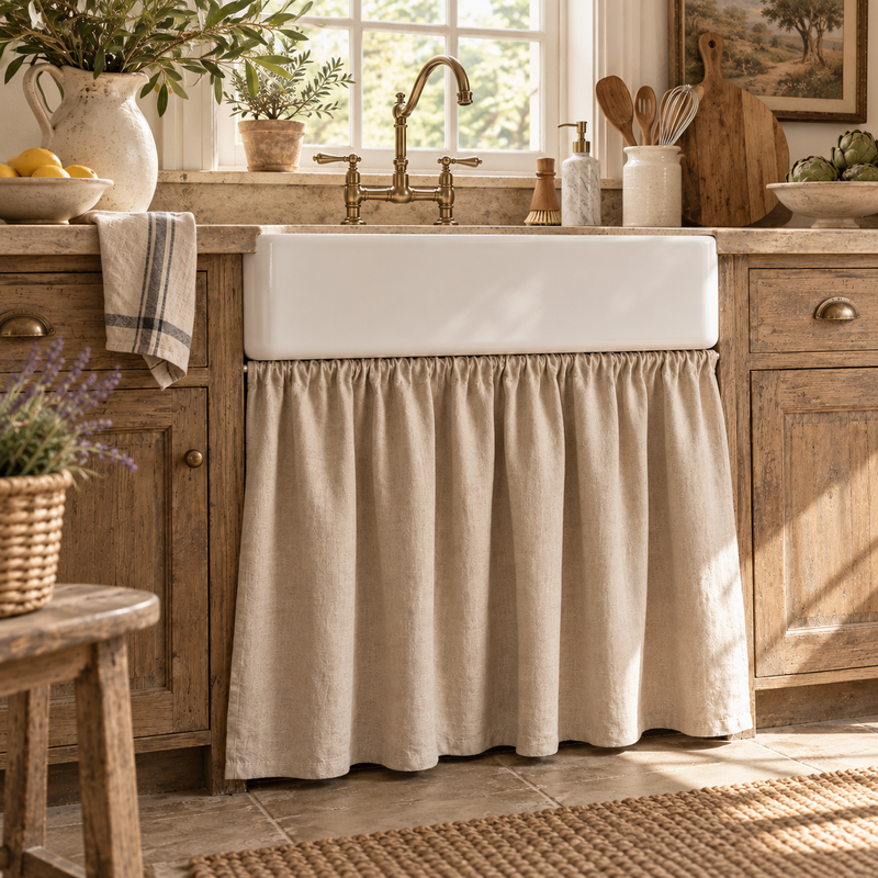 Linen Look Sink Skirt