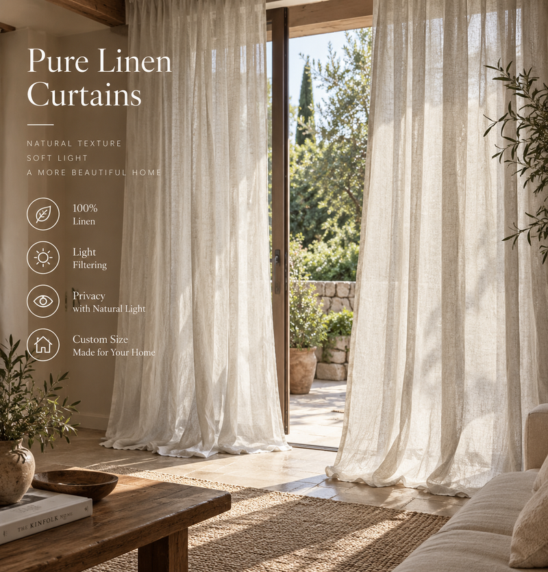 Pure Linen Light Filtering Curtain