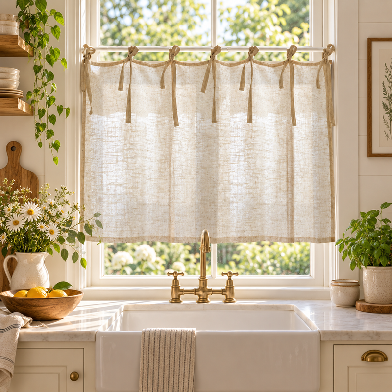Linen Look Cafe Curtain
