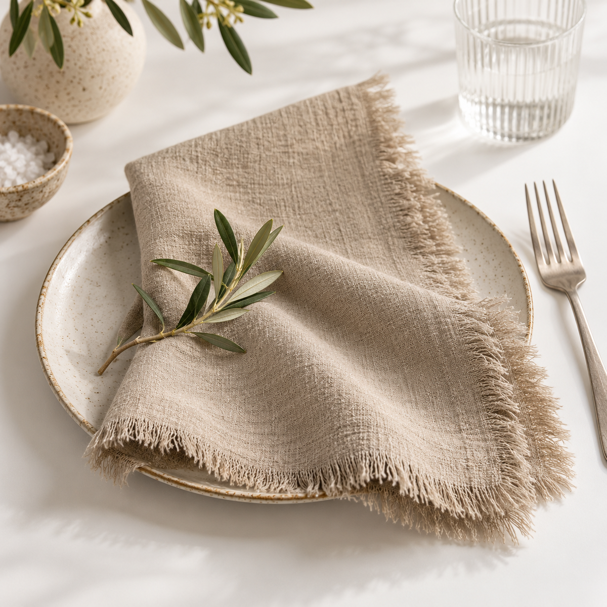 Fringed Linen Napkins