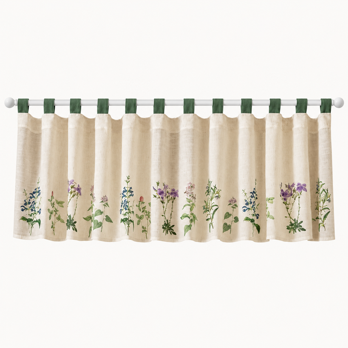 Wildflower Cotton Linen Cafe Curtain