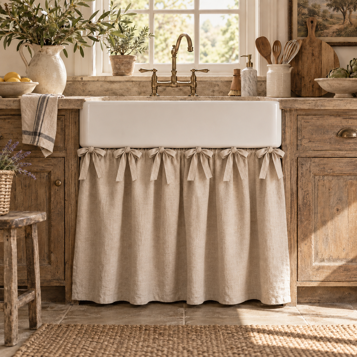 Linen Look Sink Skirt
