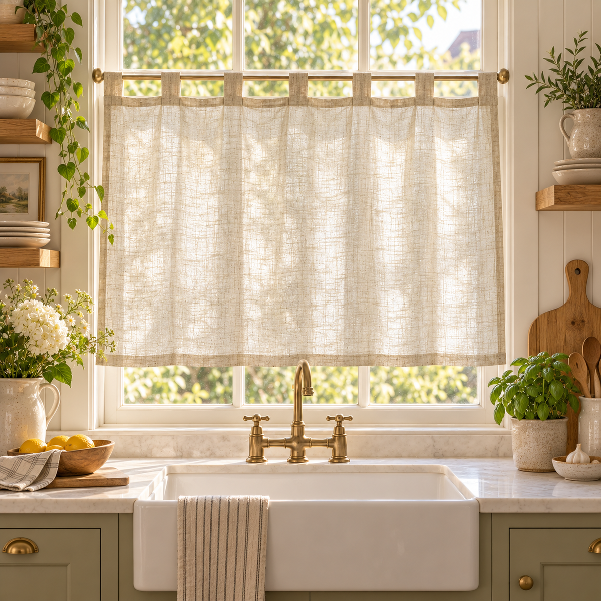 Linen Look Cafe Curtain