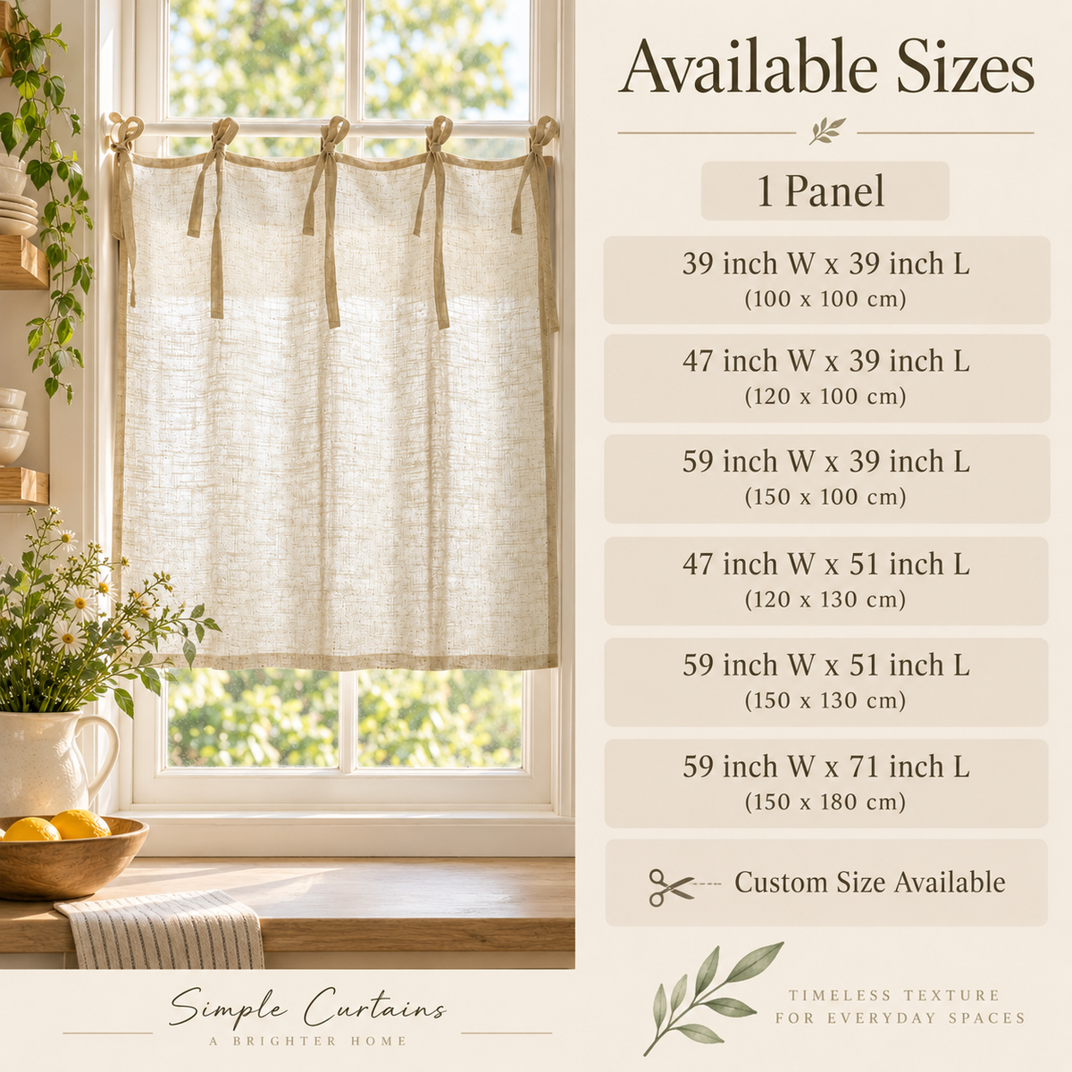 Linen Look Cafe Curtain