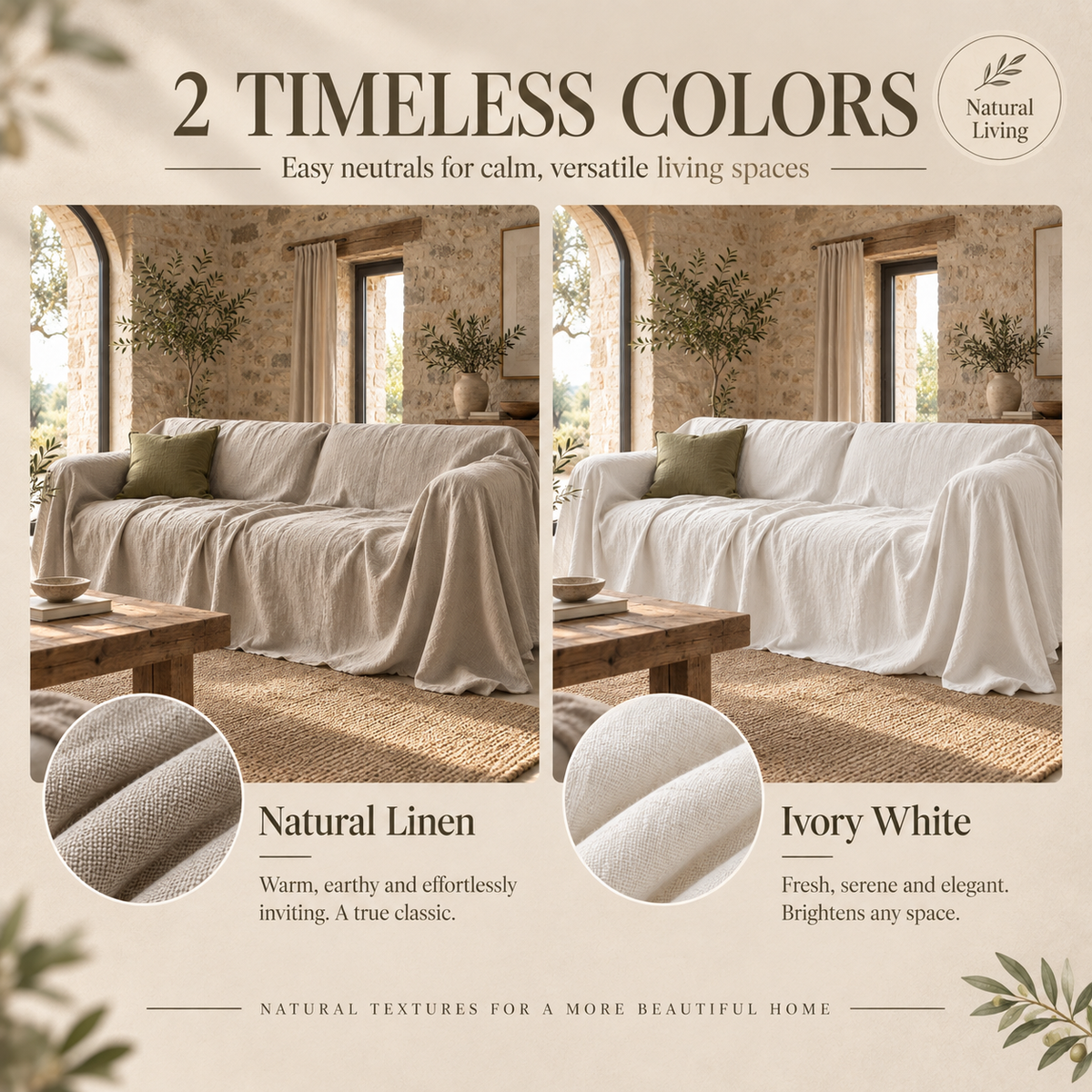 Heavyweight Linen Sofa Cover