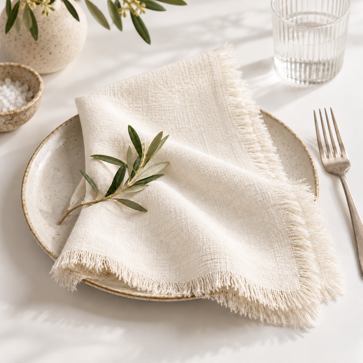 Fringed Linen Napkins