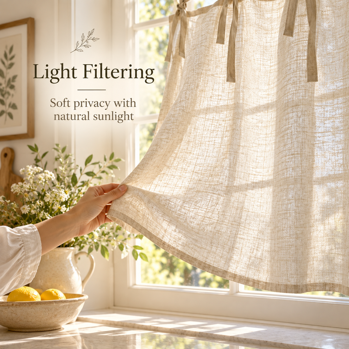 Linen Look Cafe Curtain