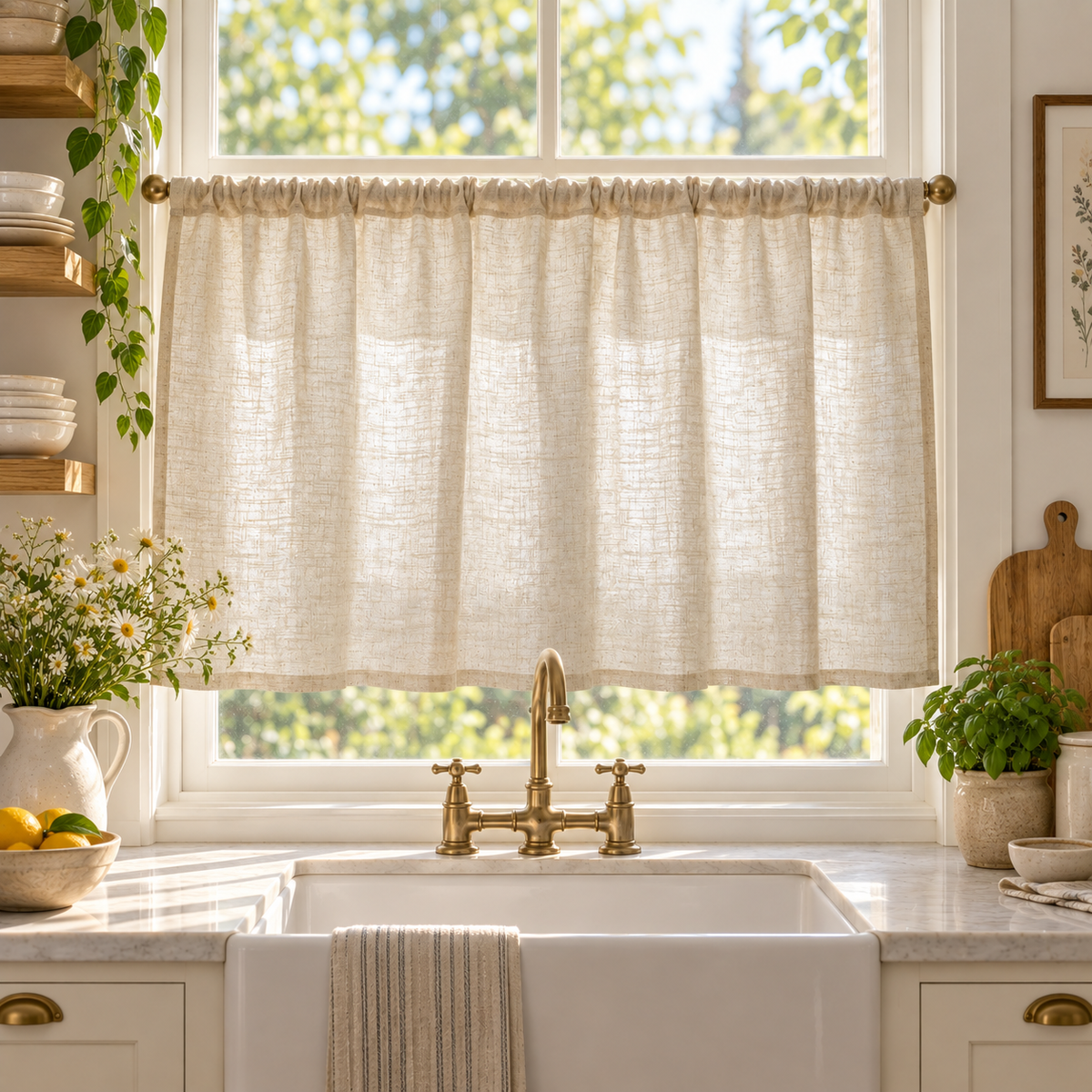 Linen Look Cafe Curtain