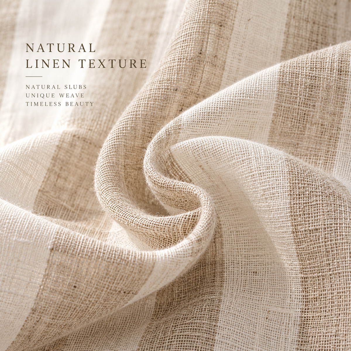Striped Pure Linen Sheer Curtain