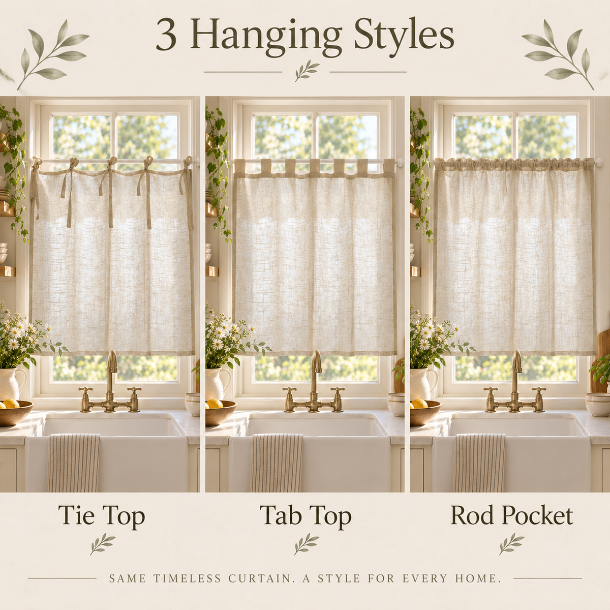 Linen Look Cafe Curtain