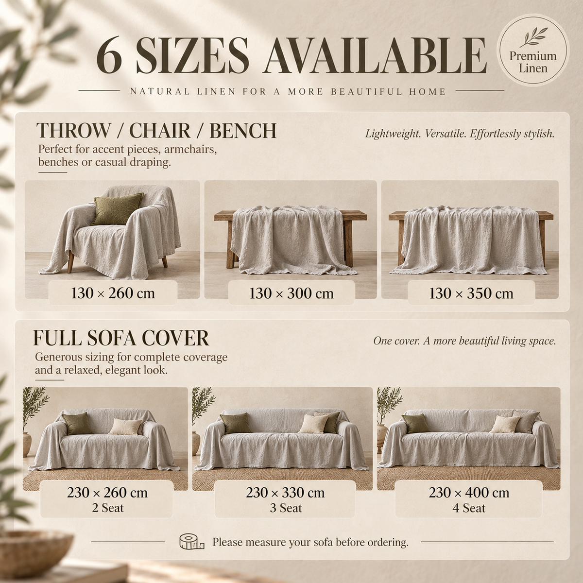 Heavyweight Linen Sofa Cover