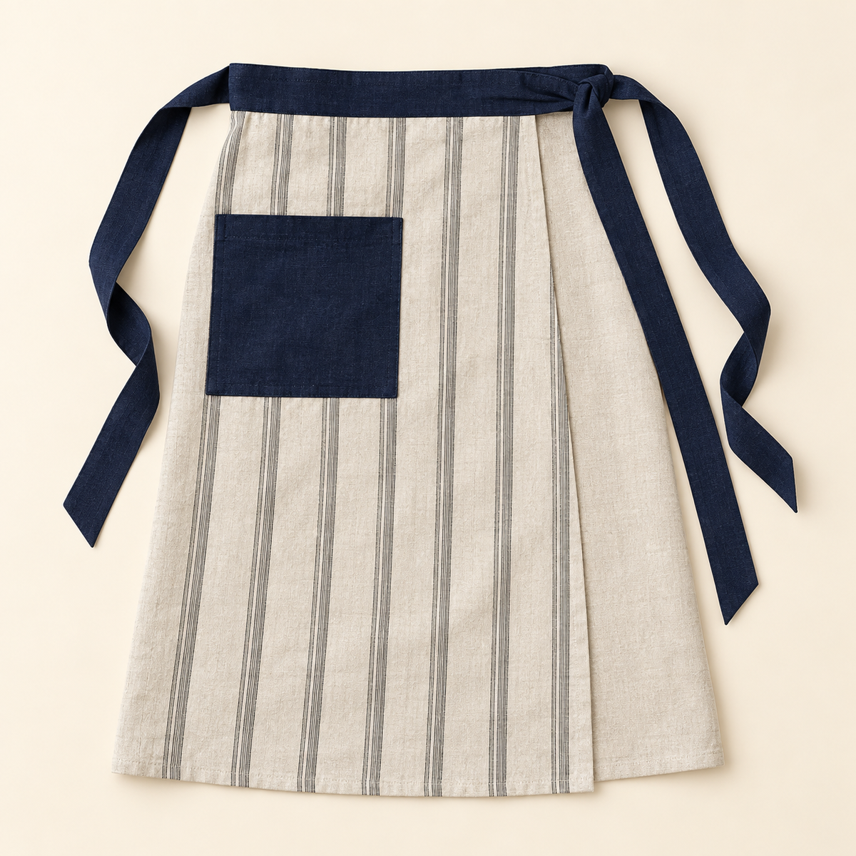Patchwork Linen Waist Apron