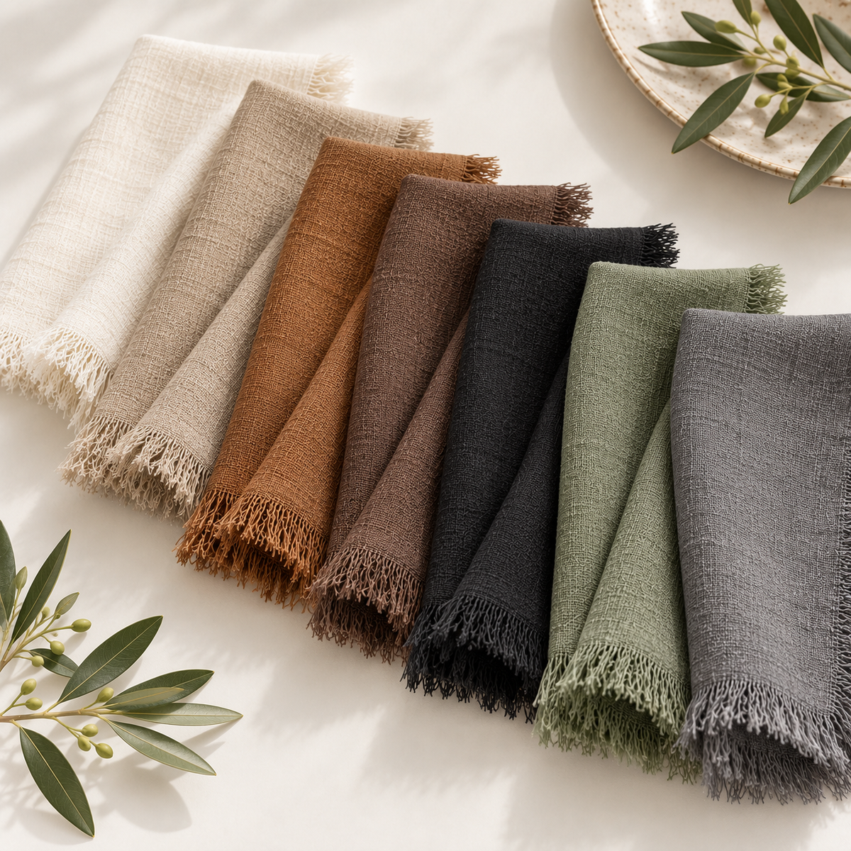 Fringed Linen Napkins