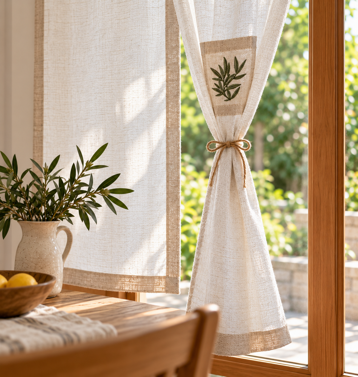 Botanical Pocket Linen Blend Curtain