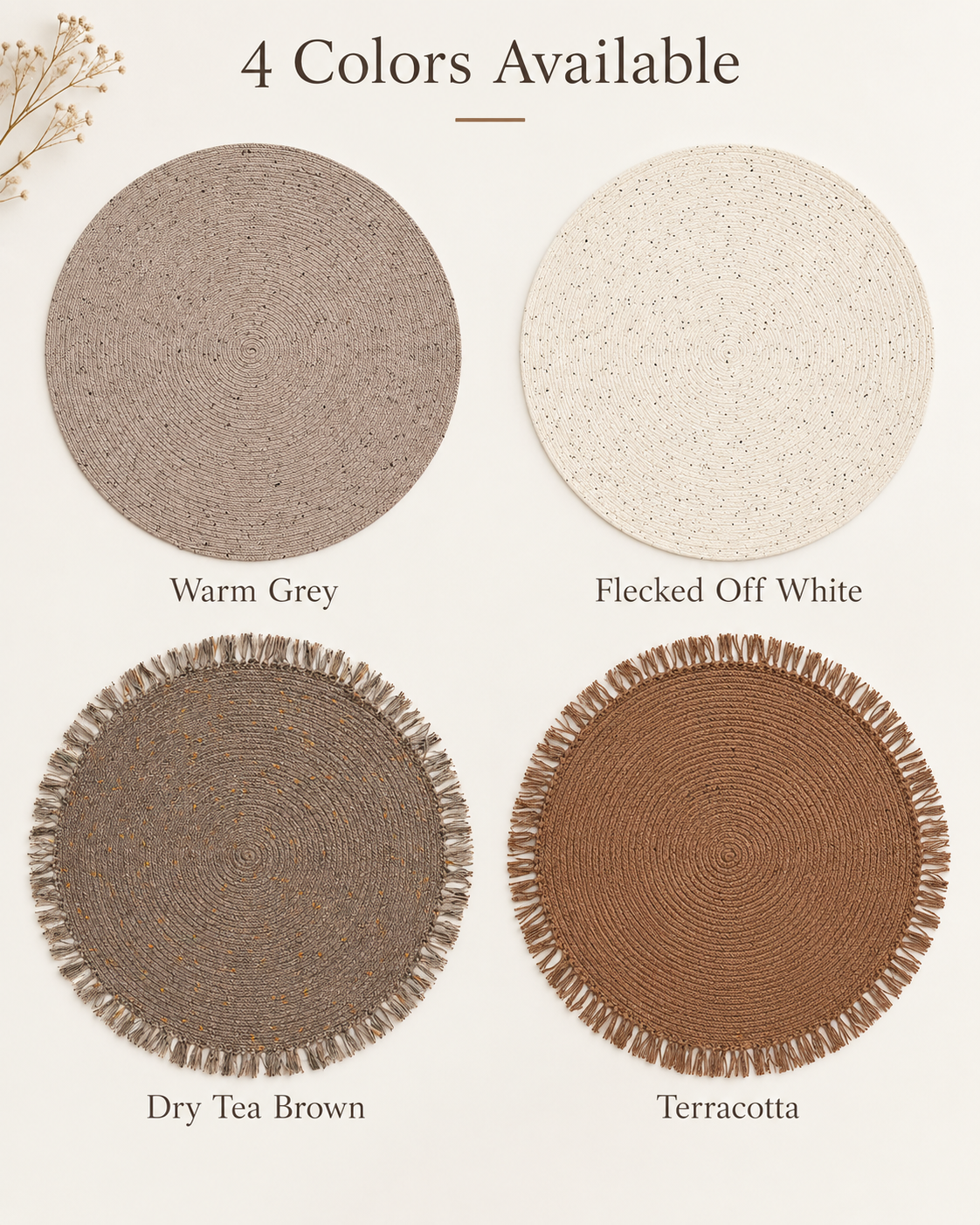 Handwoven Round Wool Blend Rug