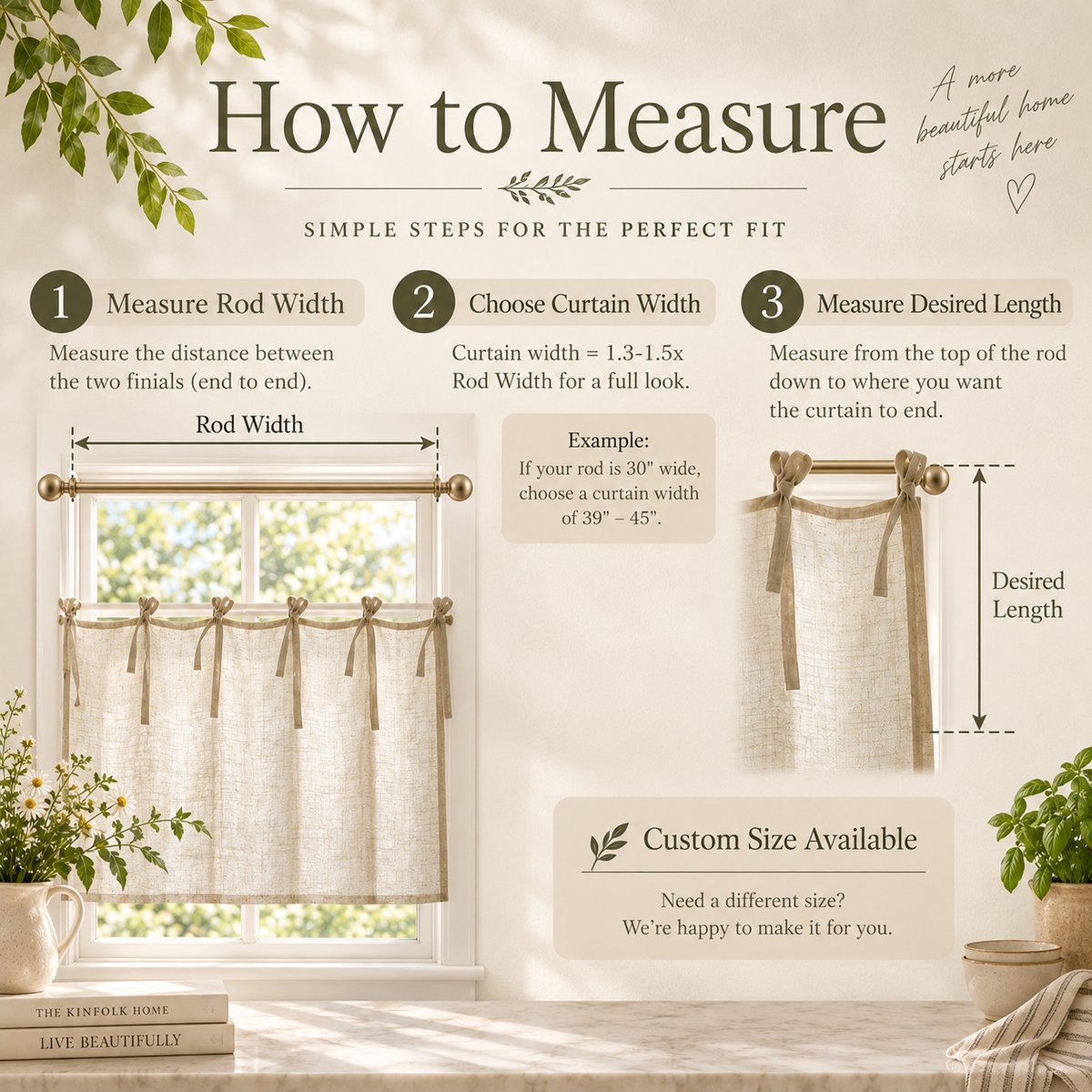 Linen Look Cafe Curtain