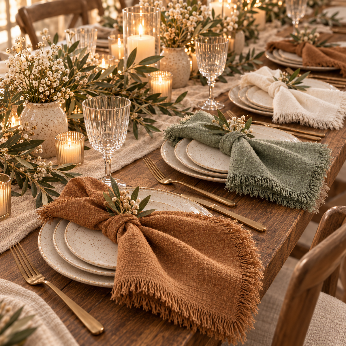 Fringed Linen Napkins