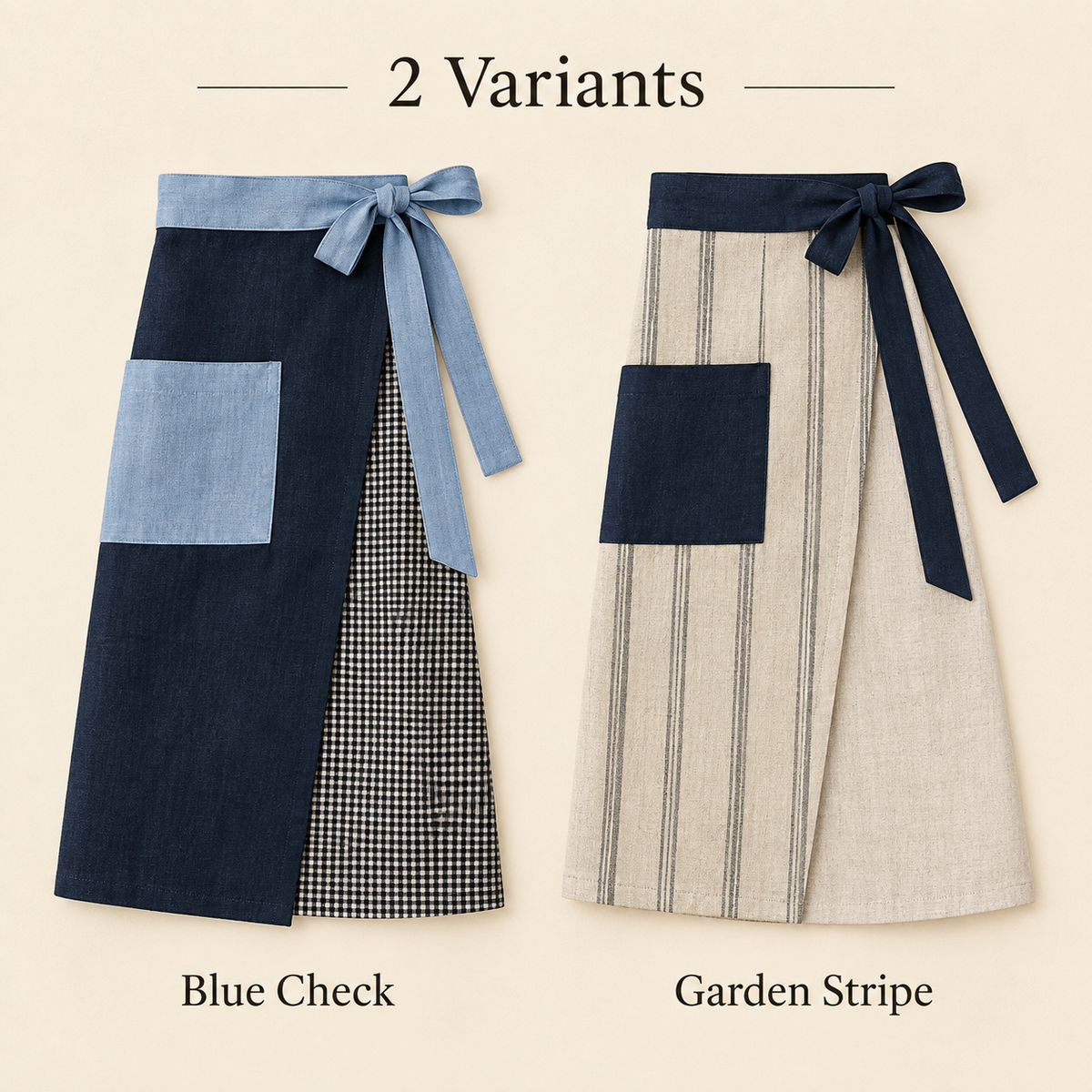 Patchwork Linen Waist Apron
