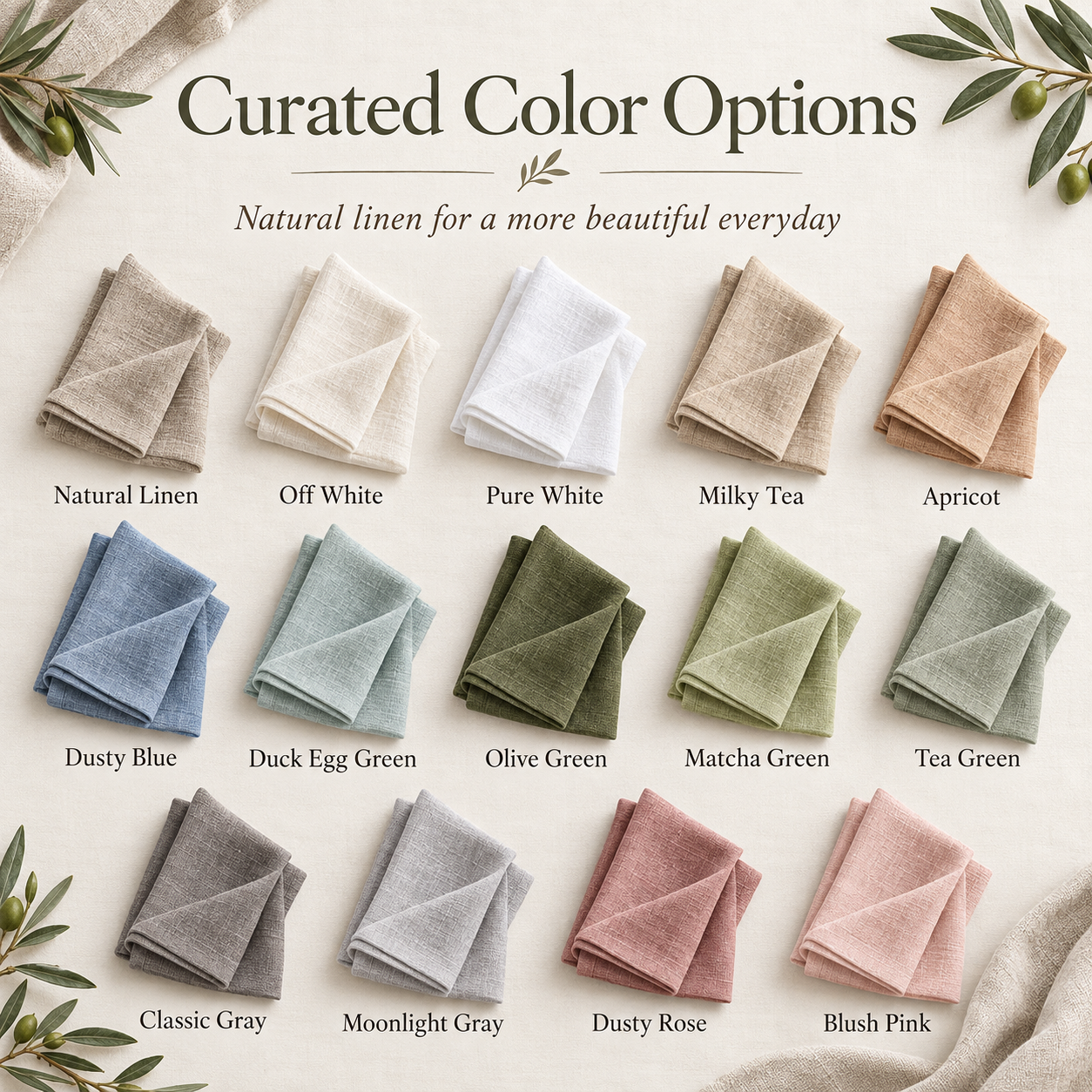 Linen napkin color selection